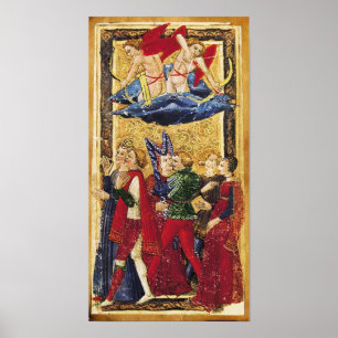 AFFICHE ANTIQUE RENAISSANCE TAROTS 6 / LES LOVERS