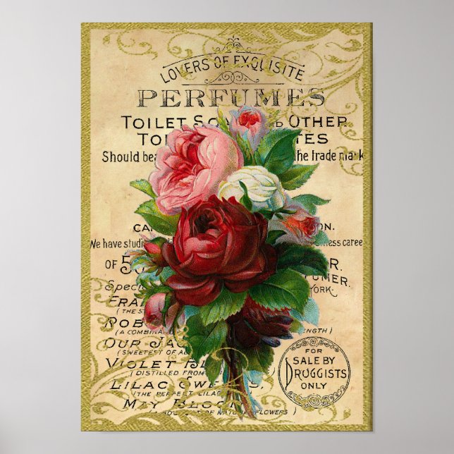 Affiche Antique Roses Perfume (Devant)