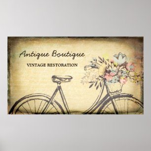 Affiche Antique Shop Vintage Floral Bicycle