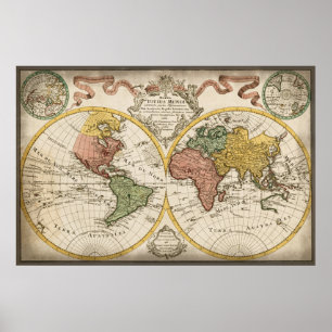Affiche Antique World Map
