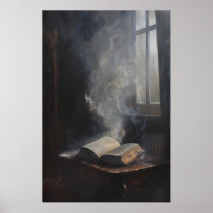 Affiche Antiquité hantée Livre Dark Academia Art, Gothique