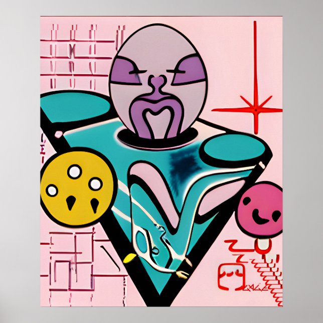 Affiche Anton LaVey à la table du pop-corn (Devant)