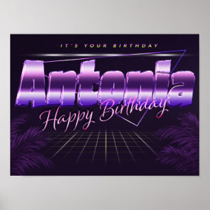Affiche Antonia Nom Prénom de l'anniversaire de l'affiche