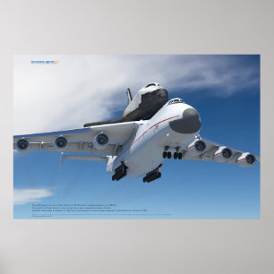 Affiche Antonov An-225 Mriya avec la navette spatiale Bura