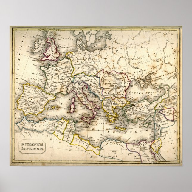 Affiche Antquie Map of the Ancient Roman Empire (Devant)