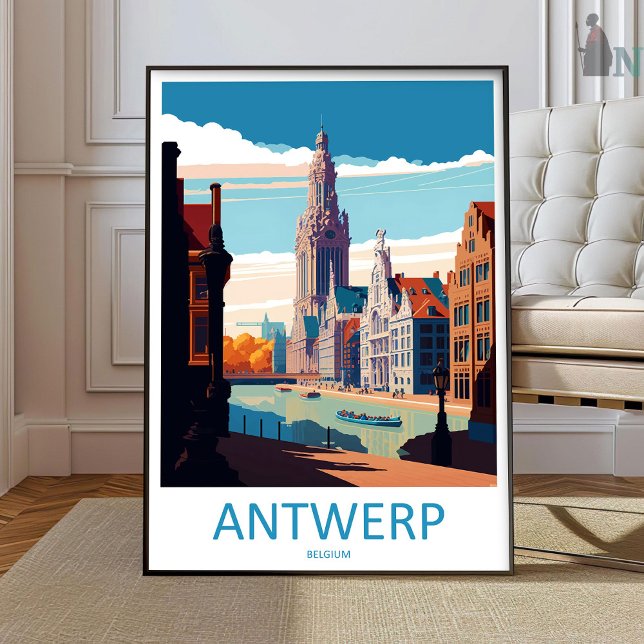 Affiche Antwerp Travel Print Wall Art Antwerp Wall Hanging (Créateur téléchargé)