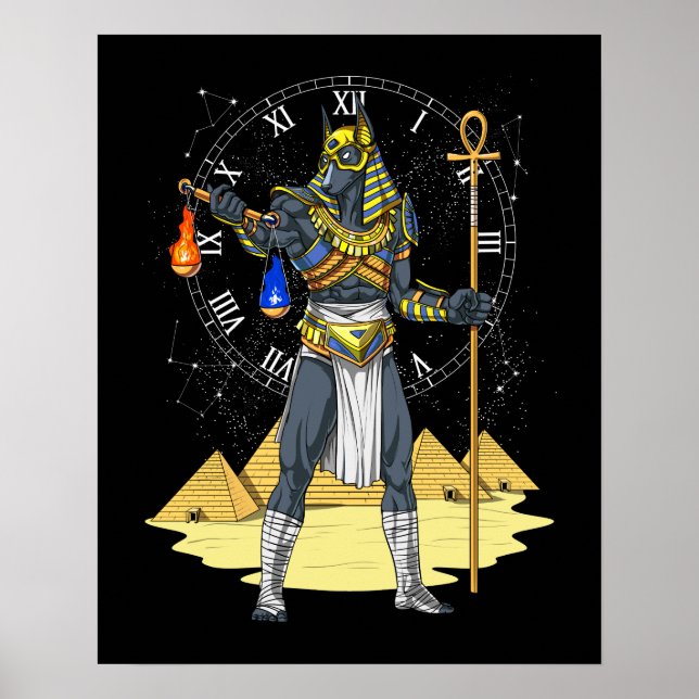 Affiche Anubis Dieu égyptien Ancienne Mythologie Ankh (Devant)