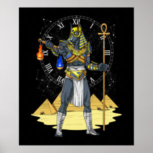 Affiche Anubis Dieu égyptien Ancienne Mythologie Ankh