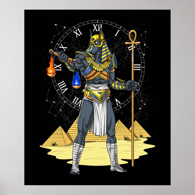 Affiche Anubis Dieu égyptien Ancienne Mythologie Ankh (Devant)
