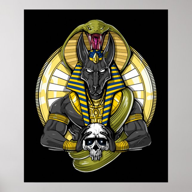 Affiche Anubis Egyptian Wolf God (Devant)
