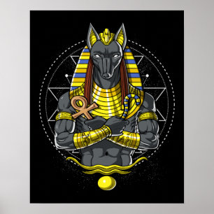 Affiche Anubis Egyptian Wolf God Egypt Ankh Mythologie