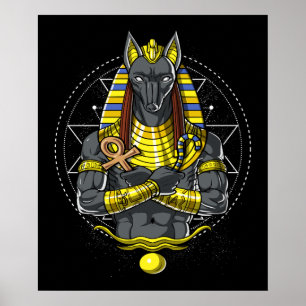 Affiche Anubis Egyptian Wolf God Egypt Ankh Mythologie