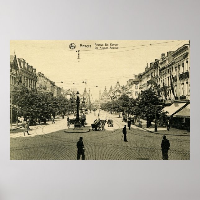 Affiche Anvers 1900 Anvers De Keyser Avenue Anvers (Devant)