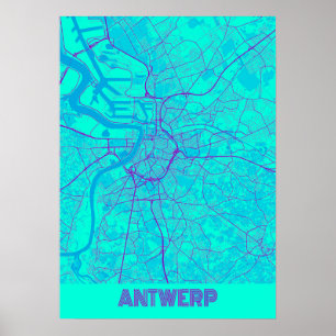 Affiche Anvers - Belgique Galaxy City Map
