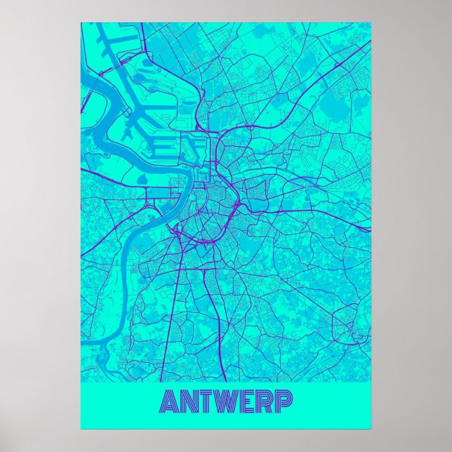Affiche Anvers - Belgique Galaxy City Map (Devant)