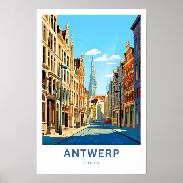 Affiche Anvers Belgique Imprimer voyage (Devant)