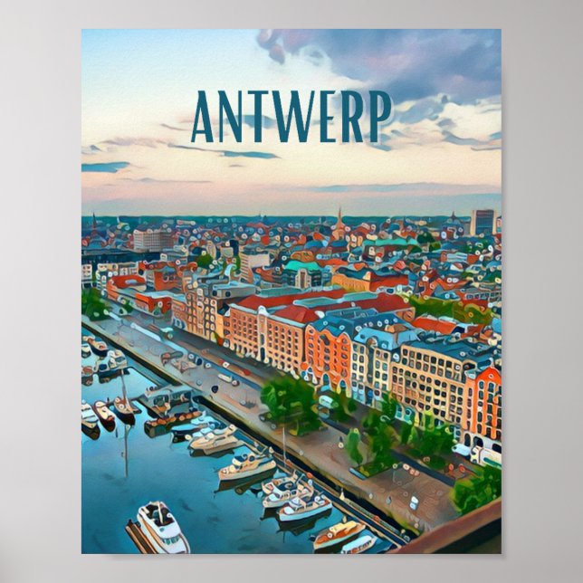 Affiche Anvers Belgique Photo Vintage (Devant)