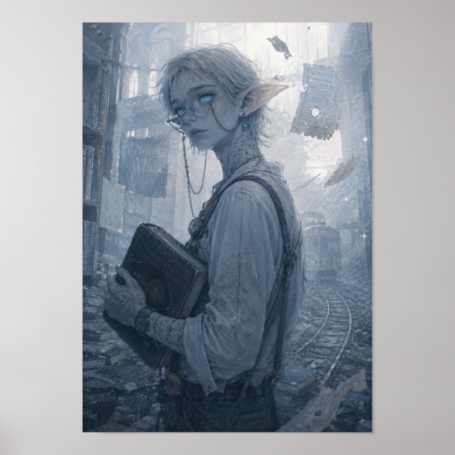 Affiche Anxiété / Archiviste / Bibliothèque (Devant)