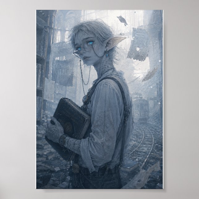 Affiche Anxiété / Archiviste / Bibliothèque (Devant)