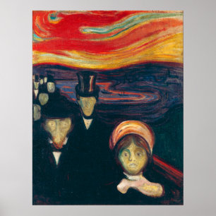 Affiche Anxiété par Edvard Munch - Art Vintage