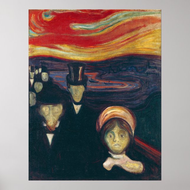 Affiche Anxiété par Edvard Munch - Art Vintage (Devant)