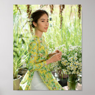 Affiche Ao Dai Viêt Nam traditionnel