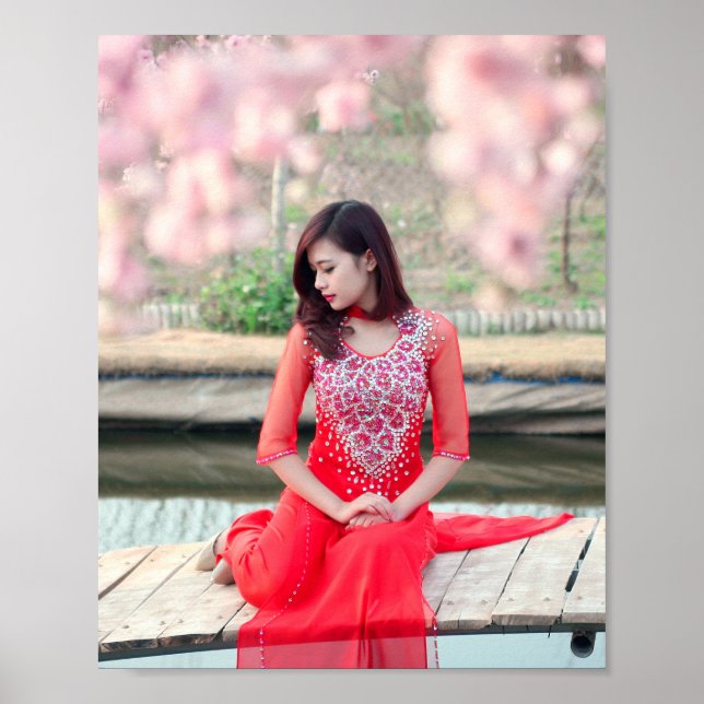 Affiche Ao Dai Viêt Nam traditionnel (Devant)