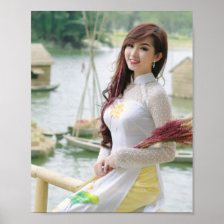 Affiche Ao Dai Viêt Nam traditionnel