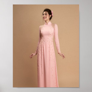 Affiche Ao Dai Viêt Nam traditionnel