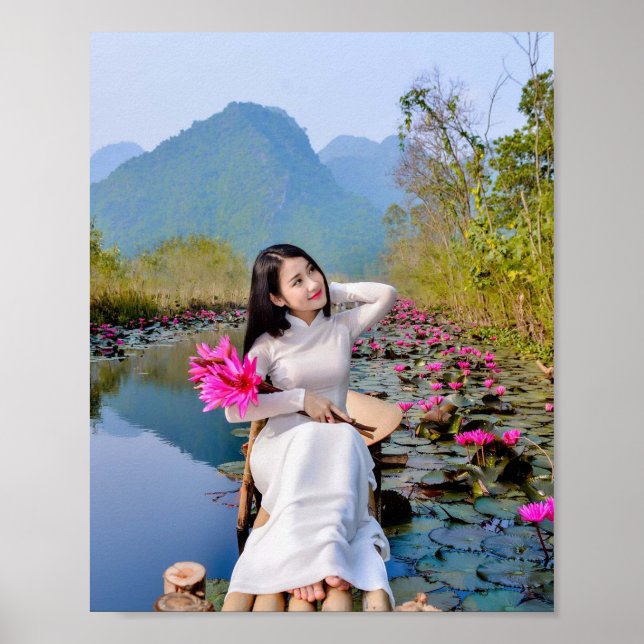 Affiche Ao Dai Viêt Nam traditionnel (Devant)
