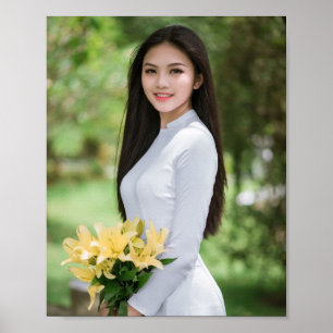 Affiche Ao Dai Viêt Nam traditionnel