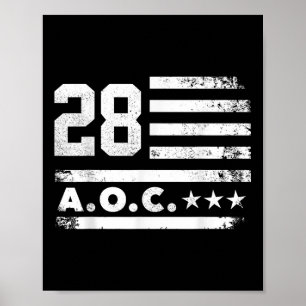 Affiche Aoc 2028 A.o.c. 2028 Pour Président American Flag