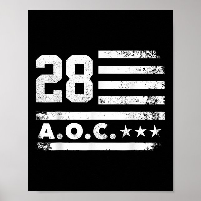 Affiche Aoc 2028 A.o.c. 2028 Pour Président American Flag (Devant)