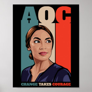 Affiche Aoc Alexandria Ocasio-cortez Première femme Présid