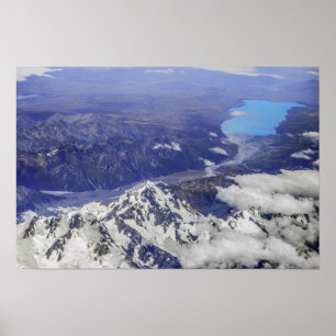 Affiche Aoraki mont Cook et lac Pukaki, Nouvelle-Zélande