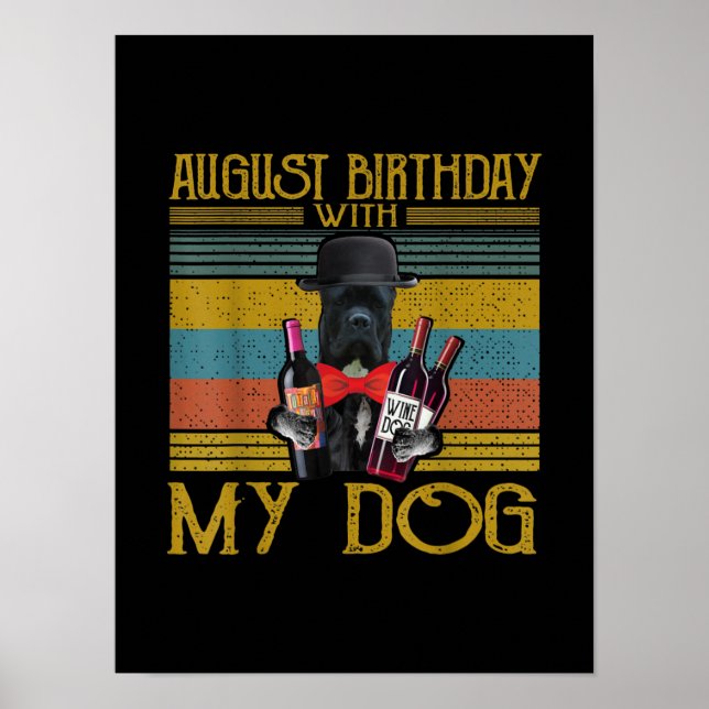 Affiche Août Anniversaire Avec Mon Canne Corso Chien 2020 (Devant)