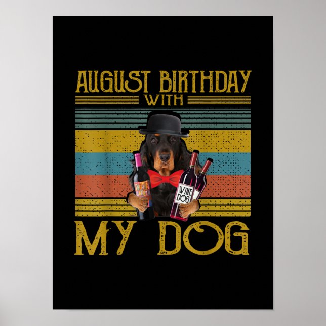 Affiche Août Anniversaire Avec Mon Gordon Setter Dog 2020 (Devant)