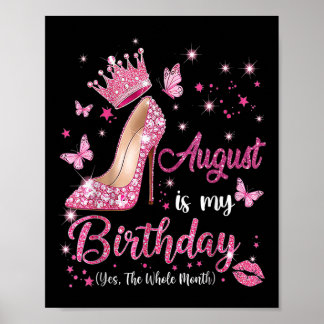 Affiche Août est mon mois d'anniversaire Ouais tout le moi