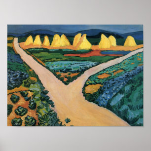 Affiche Août Macke peinture, Champs végétaux