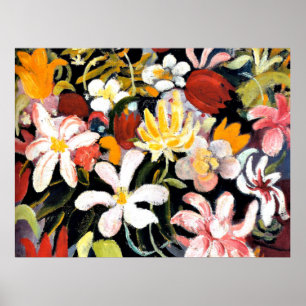 Affiche Août Macke peinture, Tapis de fleurs