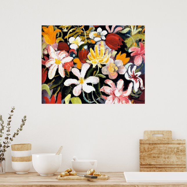 Affiche Août Macke peinture, Tapis de fleurs (Cuisine)