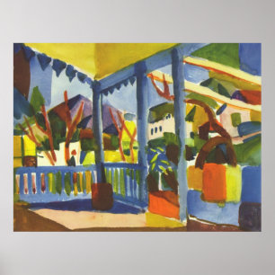 Affiche août Macke - Terrasse à St. Germain 1914