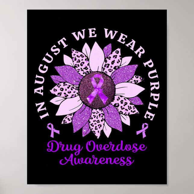 Affiche Août Nous Portons Violet Tournesol Drogue Overdose (Devant)