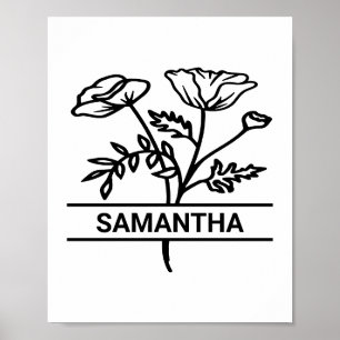 Affiche Août personnalisé Mois de naissance Floral Art