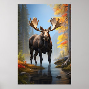 Affiche *~* AP49 Forêt naturelle en flux MOOSE
