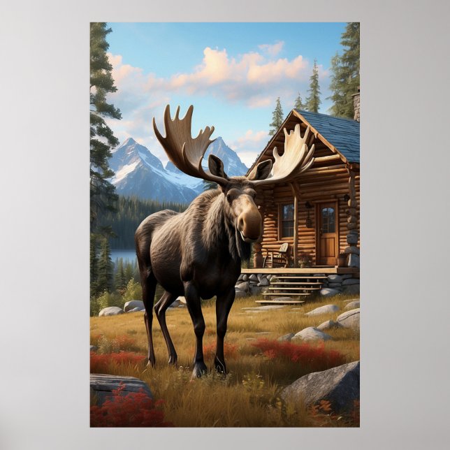 Affiche *~* AP49 MOOSE Stream Nature Cabine Forest (Devant)