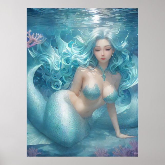 Affiche *~* AP60 Déesse de l'eau Imaginaire Sirène de mer  (Devant)