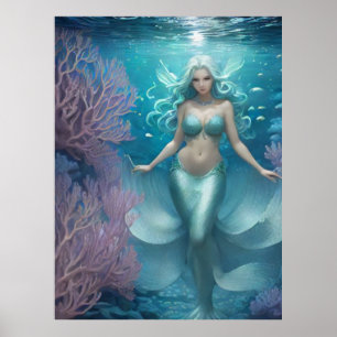 Affiche *~* AP60 Déesse de l'eau Imaginaire Sirène de mer 