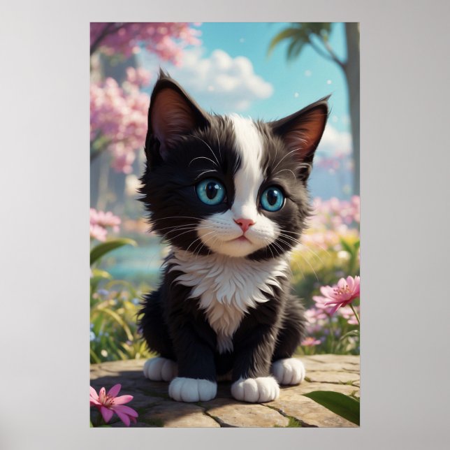 Affiche *~* AP68 2:3 Chat Feline Kitten Kitty Tropical (Devant)