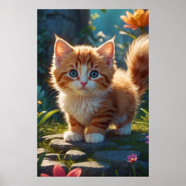 Affiche *~* AP68 2:3 Kitten Organge Tabby Cute Sweet (Devant)